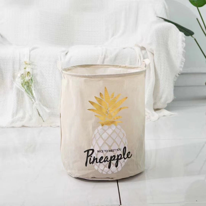 Pineapple Print Laundry Basket Laundry Bag June Trading Pineapple - Beige  