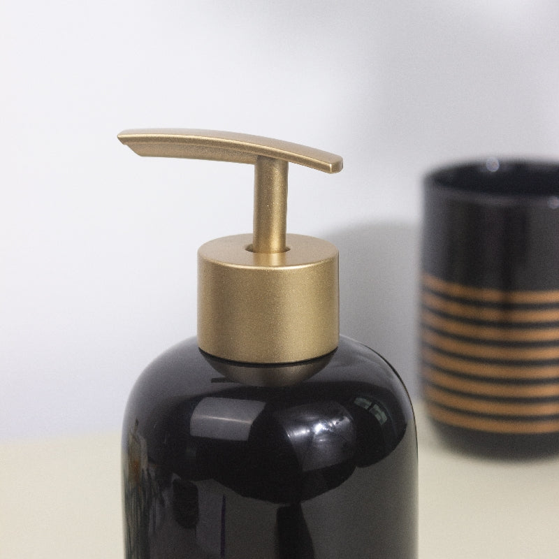 Lines of Gold Black Bathroom Set Of 4 Bathroom Sets The June Shop   