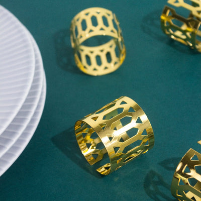Imperial Gold Napkin Rings (Set of 6) Napkin Rings June Trading   