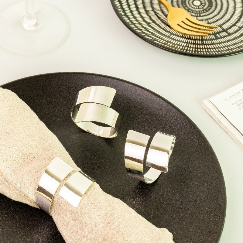 Urbane Silver Napkin Rings (Set of 6) | Table Napkin Rings | Set of ...