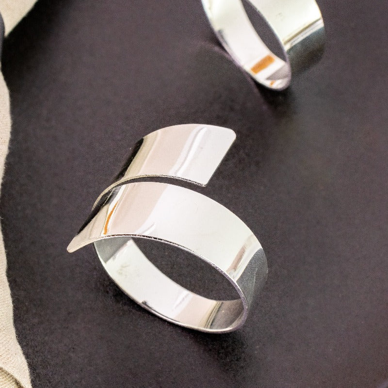 Urbane Silver Napkin Rings (Set of 6) Napkin Rings June Trading   