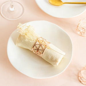 Melora Geometric Rose Gold Napkin Rings (Set of 6) Napkin Rings June Trading   