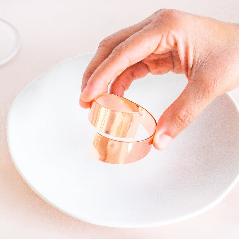 Urbane Rose Gold Napkin Rings (Set of 6) Napkin Rings June Trading   