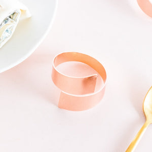 Urbane Rose Gold Napkin Rings (Set of 6) Napkin Rings June Trading   