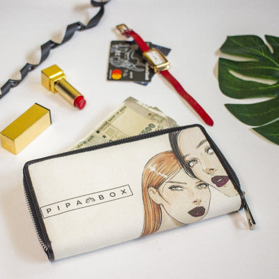 Irene - Canvas & Leather Ladies Wallet Wallet Pipa Box   