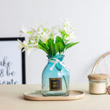 Gradient Antique Glass Vase Vases June Trading Turquoise Gradient  