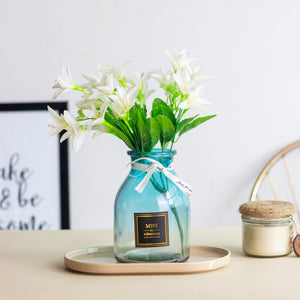 Gradient Antique Glass Vase Vases June Trading Turquoise Gradient  