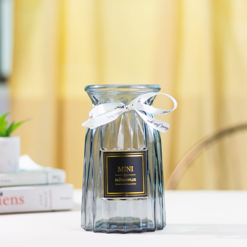 Ombre Modern Glass Vase Vases June Trading Fossil Grey  