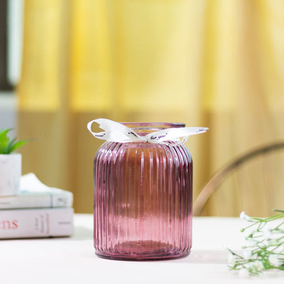 Florentine Solid Colour Glass Vase Vases June Trading Raspberry Red  