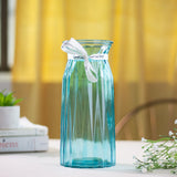 European Style Tall Glass Vase Vases June Trading Marine Blue  