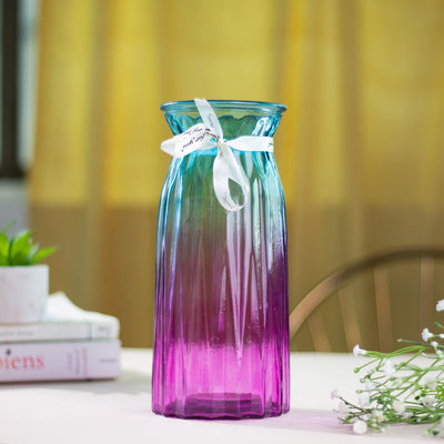 European Style Tall Glass Vase Vases June Trading Blue-Violet Gradient  