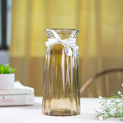 European Style Tall Glass Vase Vases June Trading Hazelnut Gold  
