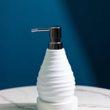 Wave Texture Matte Liquid Dispenser Soap Dispenser June Trading Pearl White  