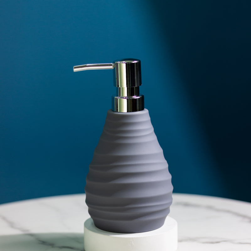 Wave Texture Matte Liquid Dispenser Soap Dispenser June Trading Stone Grey  