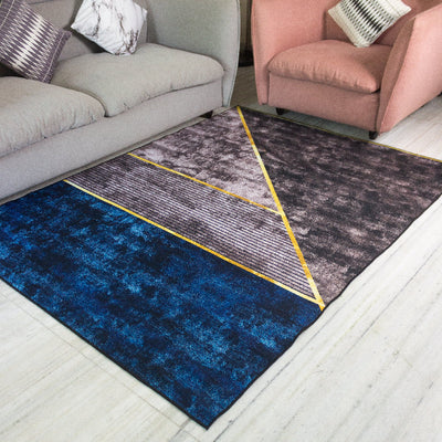 Regal Blue Abstract Modern Home Large Carpet Carpets June Trading   