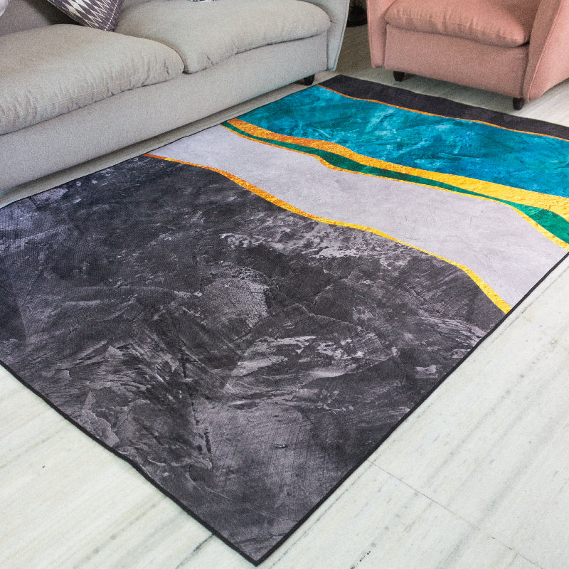 Abstract Waves Modern Home Large Carpet