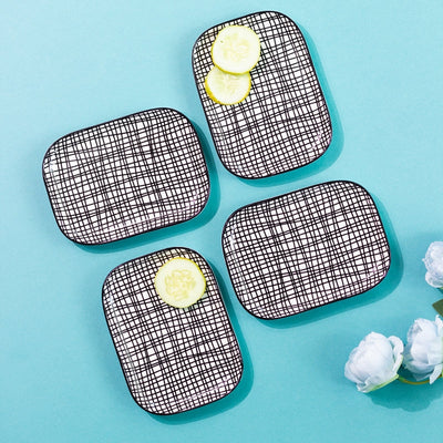 Seamless Pattern Rectangle 5.5 Inch Snack Plate (Set of 6) Snack Plate June Trading   