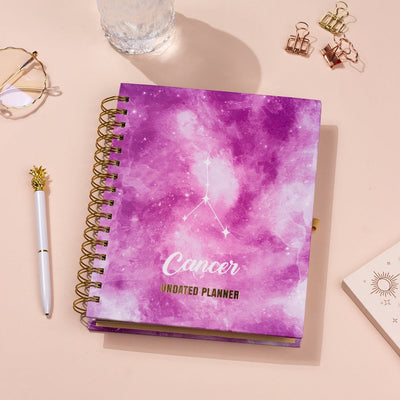Undated Yearly Planner - Cancer (2023 Collection) + Ultimate Sticker Book Undated Planners June Trading   