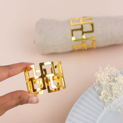 Minimalistic Rose Gold Napkin Rings (Set of 6) Napkin Rings June Trading   