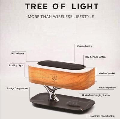 Bonsai Bluetooth Speaker Lamp With Wireless Charging Pad (Magsafe & Qi Charging) Lamps Coral Tree   