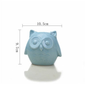 Owl Ceramic Pot For Plants Planters June Trading Ice Blue  