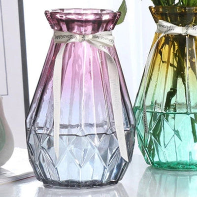 Vibrant Glass Flower Vase Vases June Trading Ruby Tinge (Without Ribbon)  