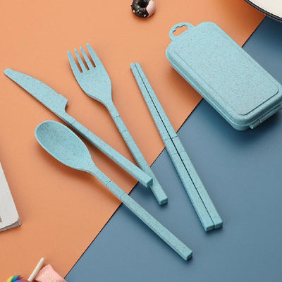 Pastel Tinge Portable Cutlery Set Cutlery June Trading Baby Blue  