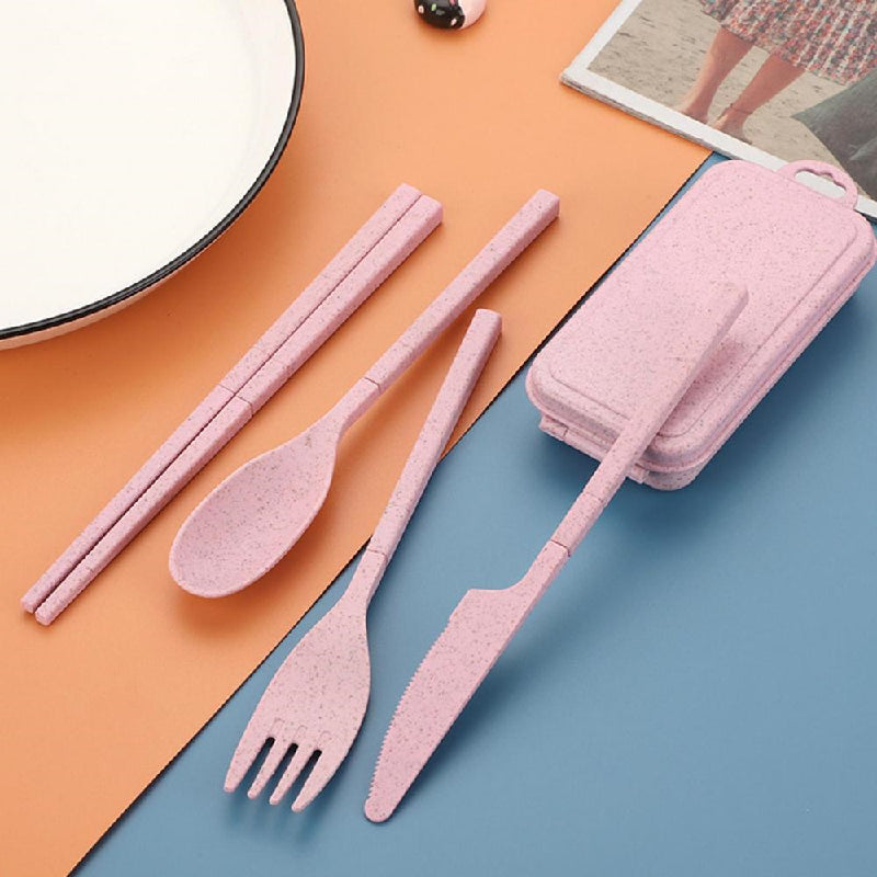 Pastel Tinge Portable Cutlery Set Cutlery June Trading Taffy Pink  