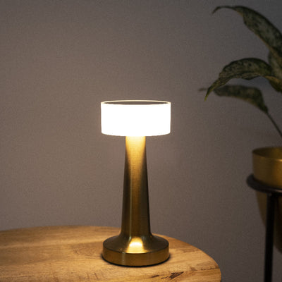 Sleek Retro Touch Sensor Table Lamp Desk Lamps June Trading Shimmery Gold  
