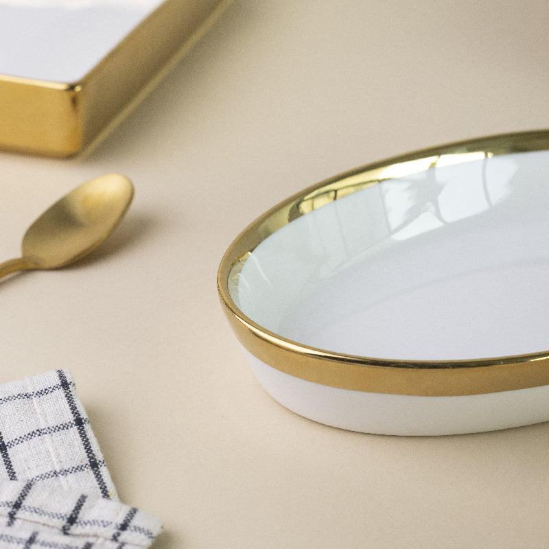 Aurulent Edge Small Oval Tray Serving Tray June Trading   