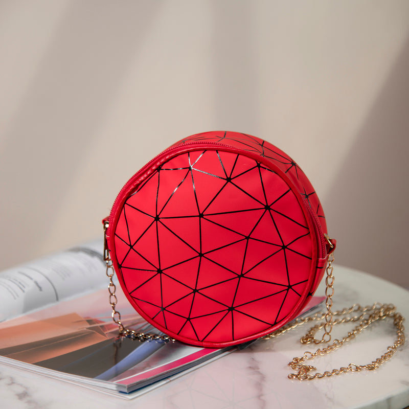Round Geometric Sling Bag  June Trading Blazing Orange  
