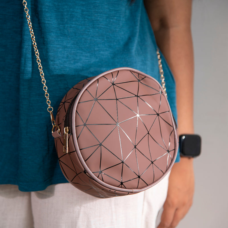 Round Geometric Sling Bag  June Trading   