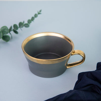 Aurulent Accent Smoke Grey Cup Tea Cups June Trading   