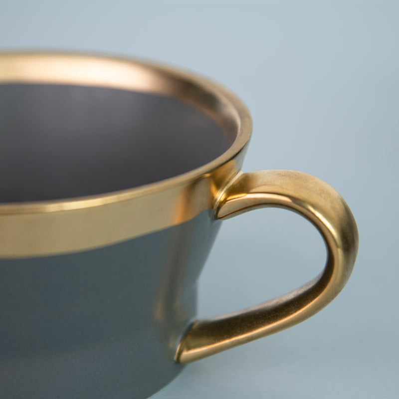 Aurulent Accent Smoke Grey Cup Tea Cups June Trading   