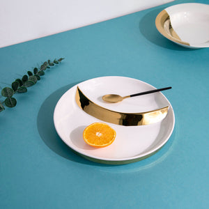 Aurulent Tone Two Sectioned Plate Serving Plates June Trading   