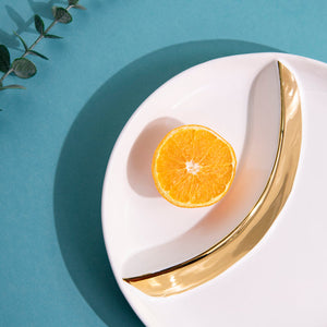 Aurulent Tone Two Sectioned Plate Serving Plates June Trading   