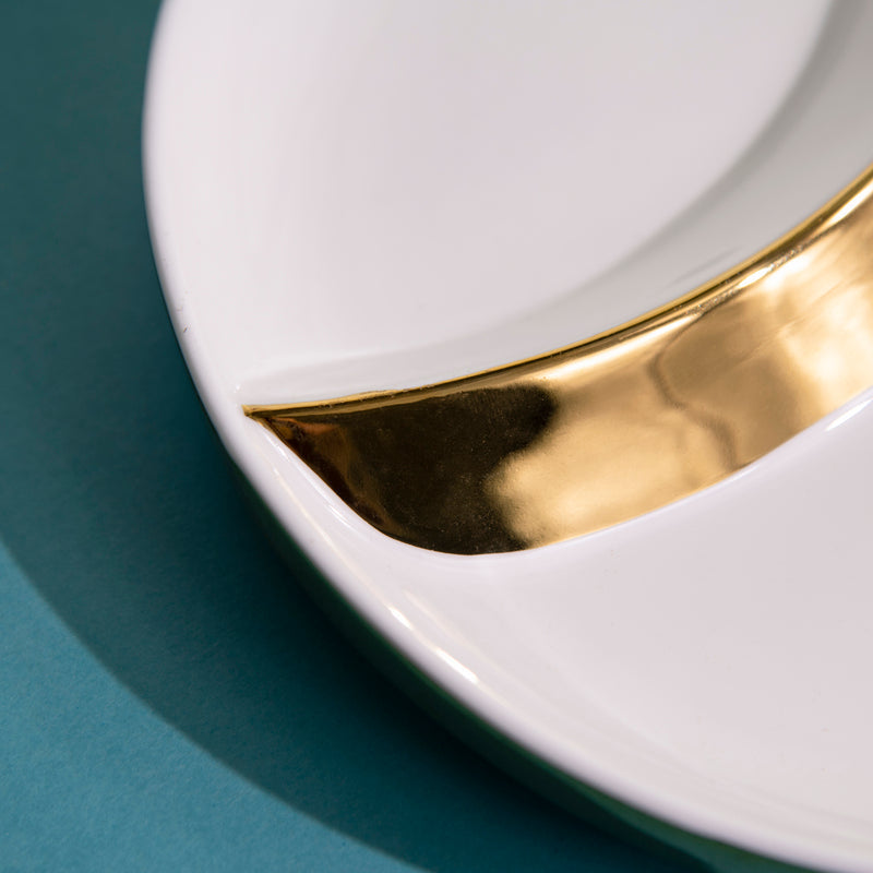 Aurulent Tone Two Sectioned Plate Serving Plates June Trading   