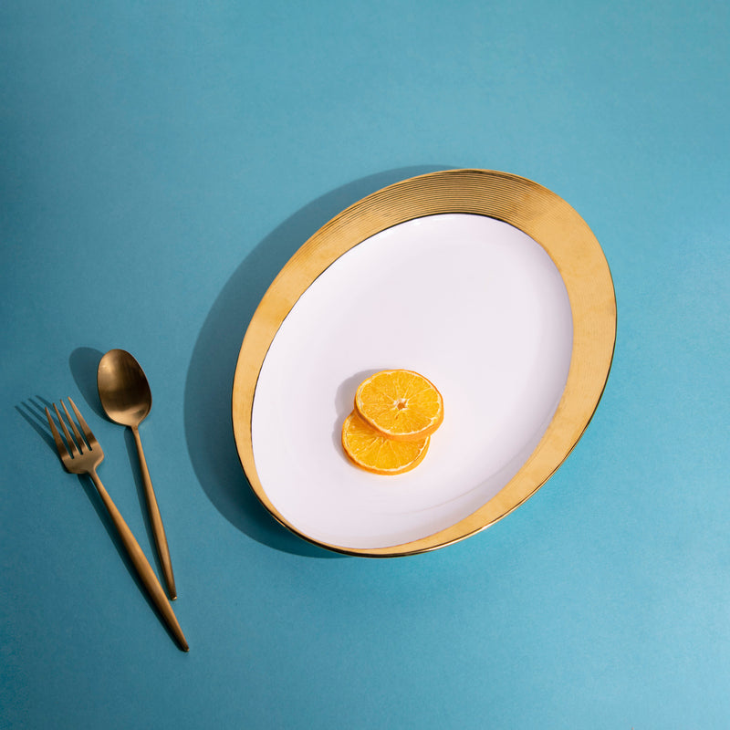 Aurulent Edge Abstract Oval Serving Plate