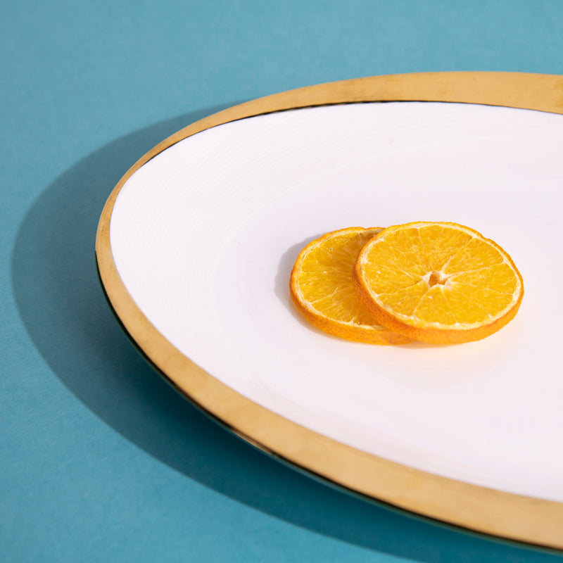 Aurulent Edge Abstract Oval Serving Plate