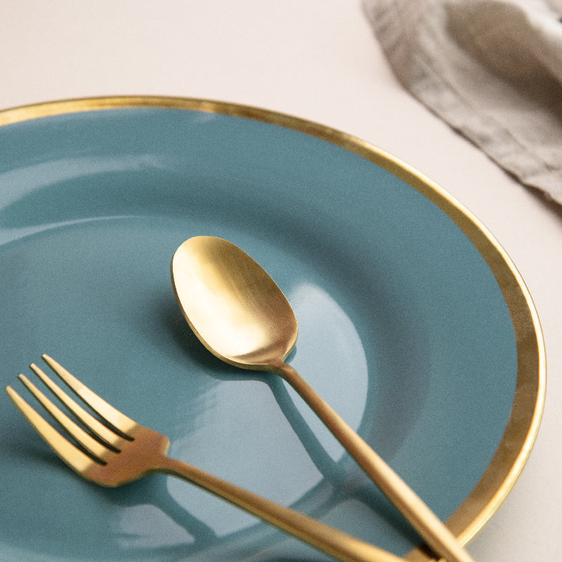 Aurulent Tones of Ocean Dinner Plate Dinner Plates June Trading   