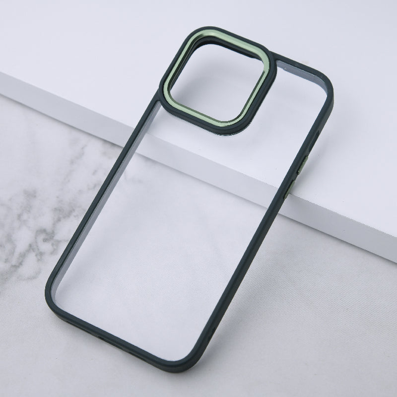 Apple iPhone 14 Pro Acrylic Edge Metallic Transparent Case Mobile Phone Cases June Trading Basil Green  