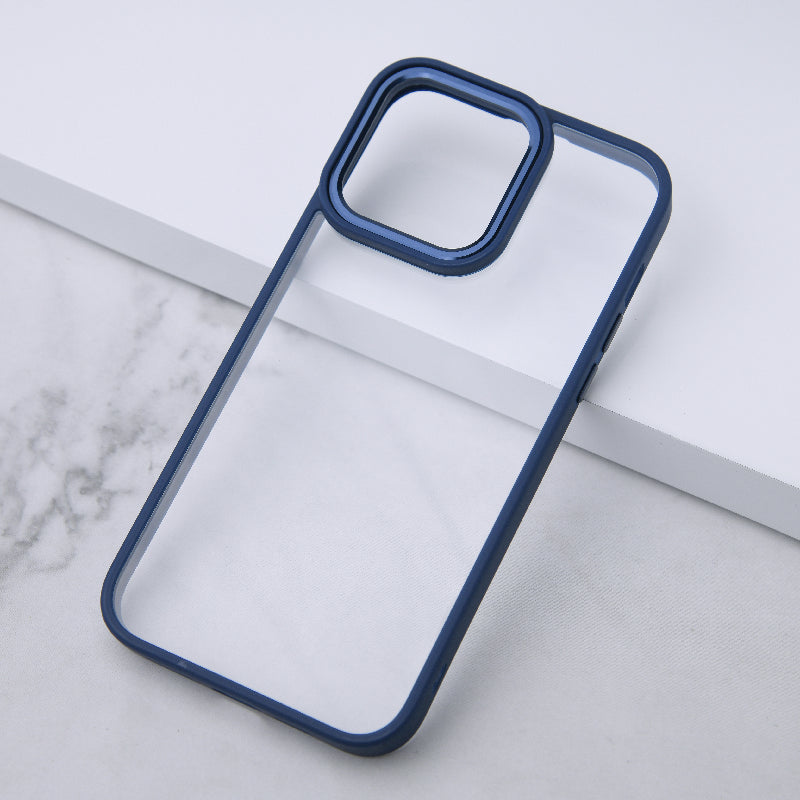 Apple iPhone 14 Pro Acrylic Edge Metallic Transparent Case Mobile Phone Cases June Trading Azure Blue  