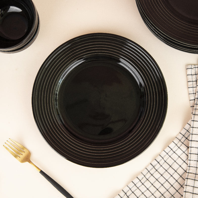 Bold Black Swirl Dinner Plate Dinner Plates June Trading   