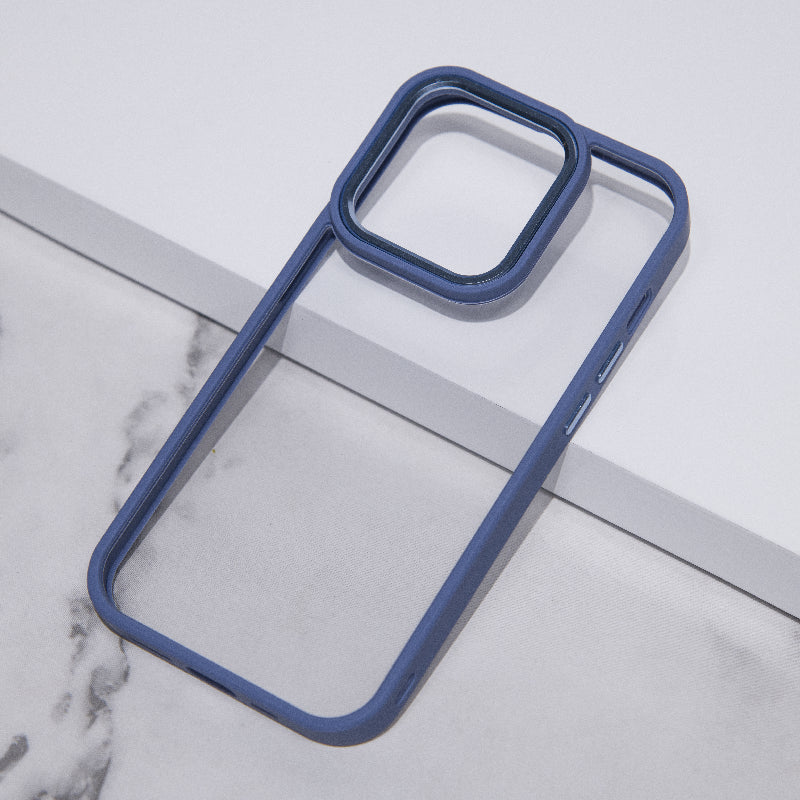 Apple iPhone 14 Pro Max Acrylic Edge Metallic Transparent Case Mobile Phone Cases June Trading Iris Blue  