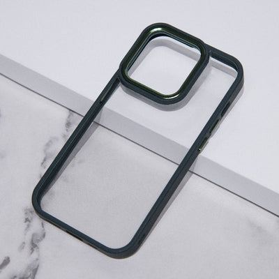 Apple iPhone 14 Pro Max Acrylic Edge Metallic Transparent Case Mobile Phone Cases June Trading Pine Green  
