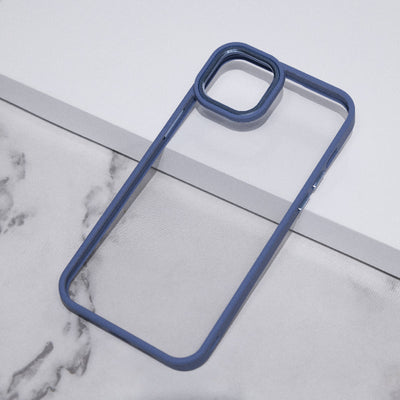 Apple iPhone 14 Plus Acrylic Edge Metallic Transparent Case Mobile Phone Cases June Trading Powder Blue  