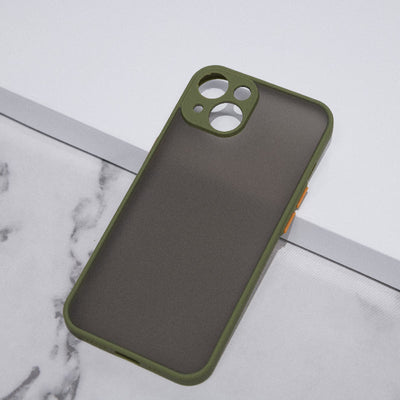 Acrylic Edge With Frosted Back Apple iPhone 14 Cover Mobile Phone Cases June Trading Olive Green  