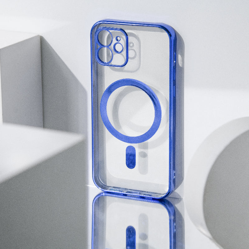 Metallichrome Saphire Blue Magsafe Clear iPhone Cover Mobile Phone Cases June Trading iPhone 12  