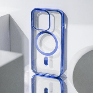 Metallichrome Saphire Blue Magsafe Clear iPhone Cover Mobile Phone Cases June Trading iPhone 14  