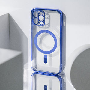 Metallichrome Saphire Blue Magsafe Clear iPhone Cover Mobile Phone Cases June Trading iPhone 12 Pro  